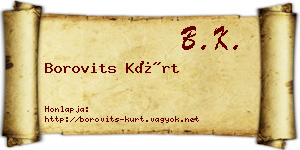 Borovits Kürt névjegykártya